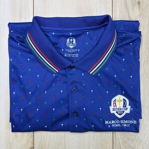 RYDER CUP MARCO SIMONE 2023 Golf Polo Shirt Mens 2XL Rome, Italy Performance